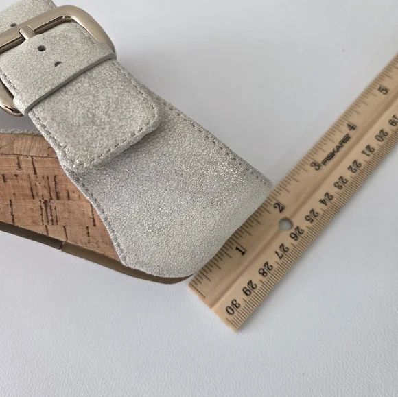 Donald J. Pliner Gold Shimmer Cork Wedge Sandals - Picture 6 of 13